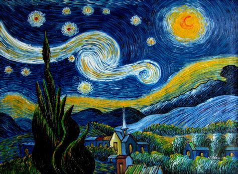 Vincent Van Gogh Starry Night Repro Quality Hand Painted Oil Painting