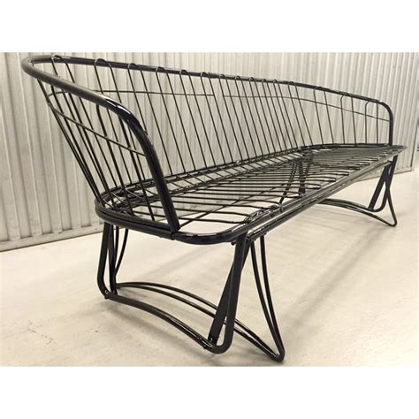 It has chippy blue paint and rust. Mid-Century Homecrest Restored Patio Glider Sofa | Chairish