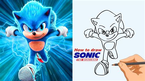 How To Draw Sonic The Hedgehog Sonic Running Fast 2021 Youtube