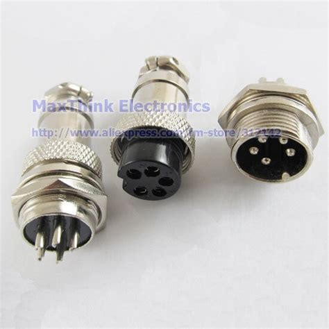 Xlr 5 Pins 16mm Audio Cable Connector Chassis Mount 5 Pin Plug Adapter