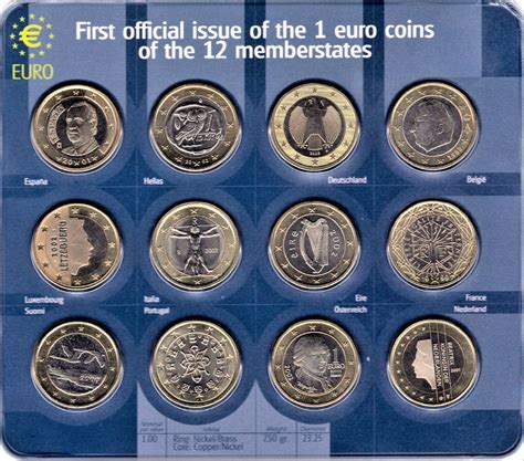 First Official Issue Of The 1 Euro Coins Of The 12 Memberstates