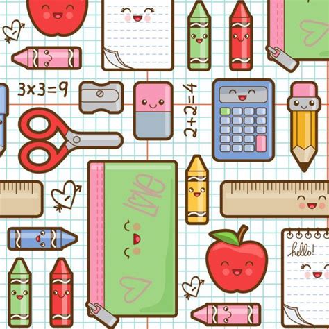 School Supplies Fabric Back To School By By Spoonflower On Etsy Doodle