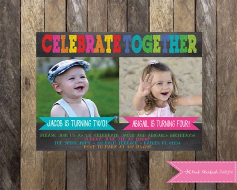 25 Of The Best Ideas For Sibling Birthday Party Invitations Home