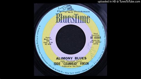 Eddie Cleanhead Vinson Alimony Blues 1969 Blues Youtube