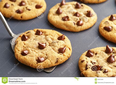 Chocolate Chip Cookies Fresh From The Oven Stock Image Image Of