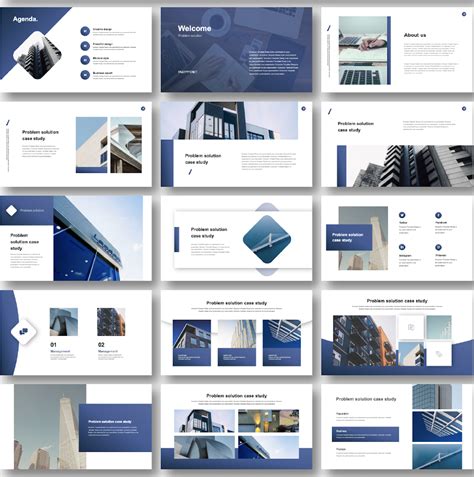 Cool Modern Blue Business Presentation Template Original And Business Presentation