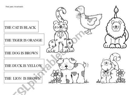 Colour The Animals Esl Worksheet By Vivitierno