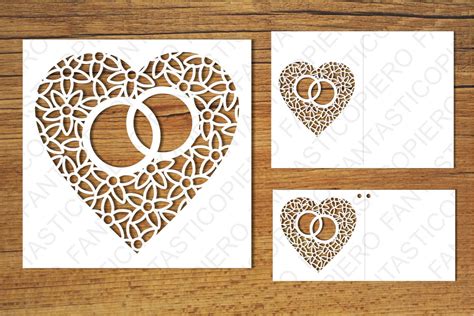 Heart with wedding rings SVG files for Silhouette Cameo and Cricut