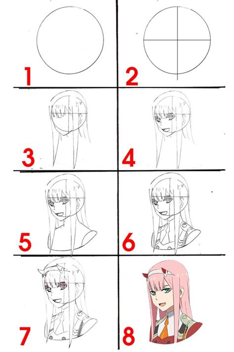 How To Draw Zero Two Step By Step Darling In The Franxx Pasos Para