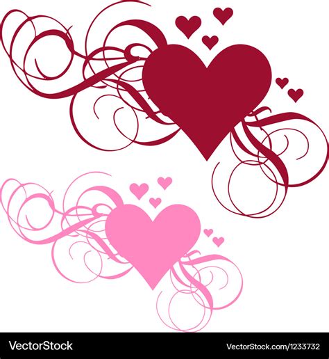 Heart With Ornamental Swirls Royalty Free Vector Image