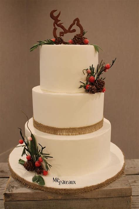 Rustic Winter Wedding Cake Decorated Cake By Mé Gâteaux Cakesdecor