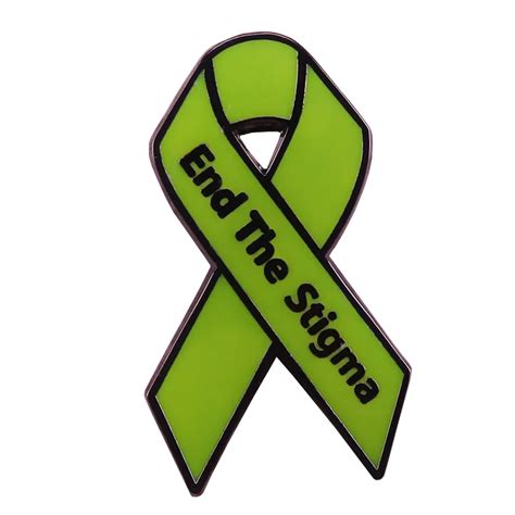 end the stigma enamel pin mental illness awareness brooch green ribbon badge mental health