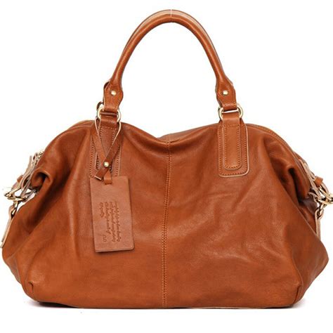 leather handbag shoulder women bag brown black hobo