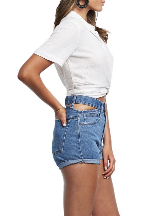 Cut Out Denim Short Ladies Outlet And Clothing Bardot