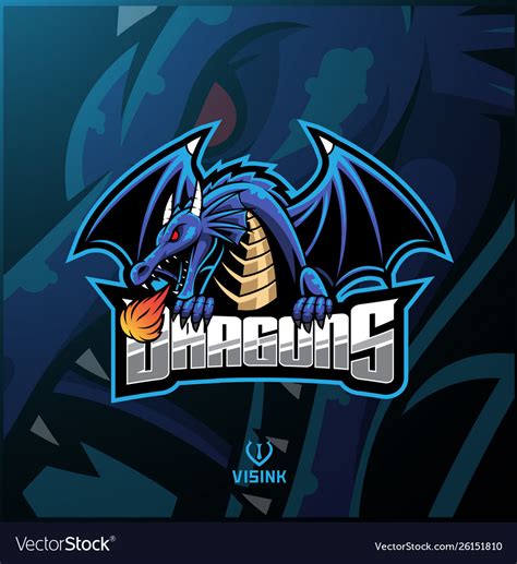 Dragon Sport Mascot Logo Design Royalty Free Vector Image