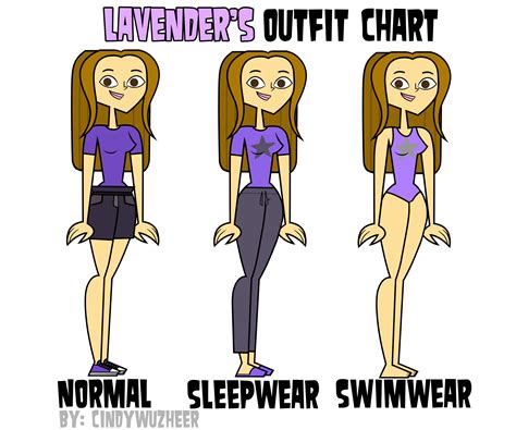 total drama oc lavender outfit chart by cindywuzheer on deviantart