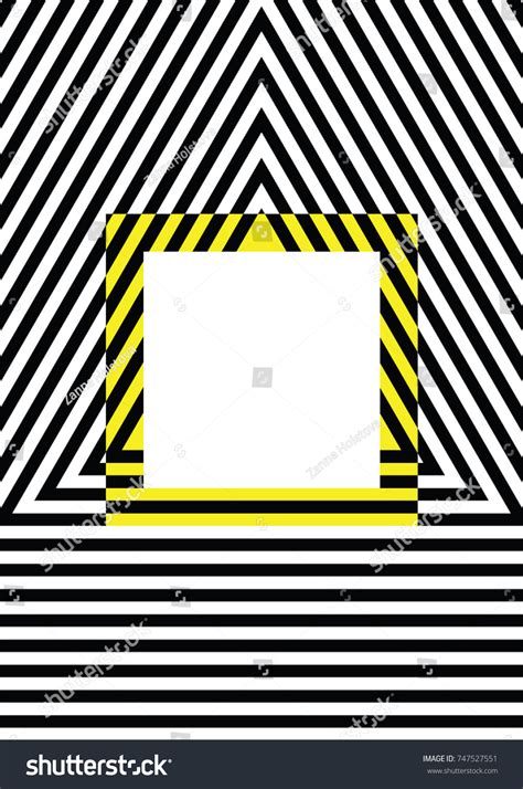 Warning Striped Rectangular Background Yellow Black Stock Vector