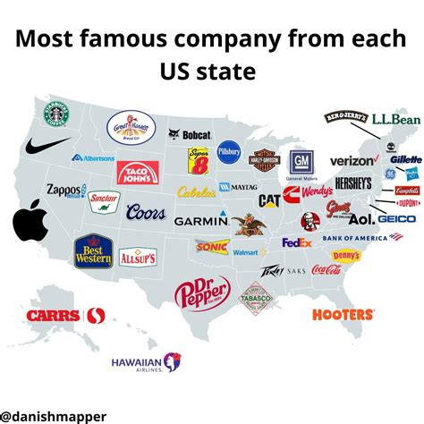 Most Famous Company From Each Us State R Mapporn