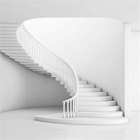 Premium Ai Image A Close Up Of A White Staircase In A White Room