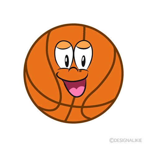 Free Smiling Basketball Cartoon Image｜charatoon