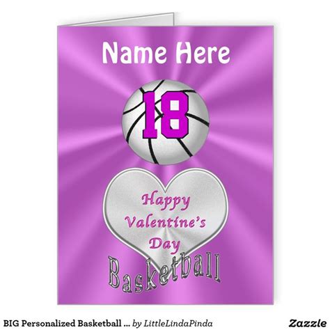 Browse our great selection of valentine's day cards and surprise your loved ones. BIG Personalized Basketball Valentines Day Cards | Zazzle ...