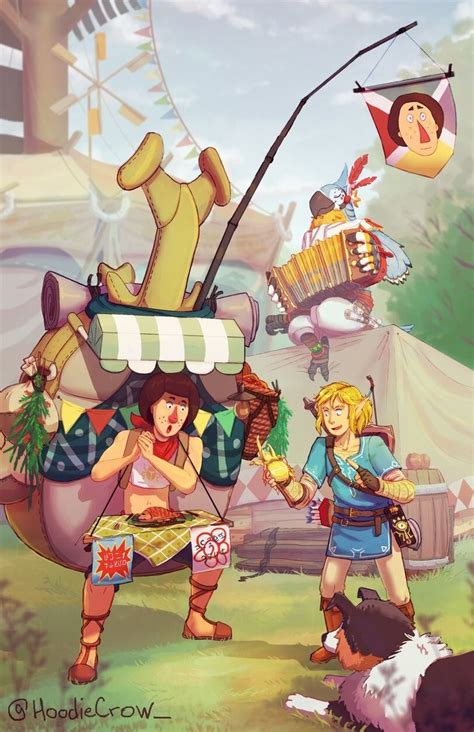Legend Of Zelda Breath Of The Wild Art Link Beedle And Kass At The