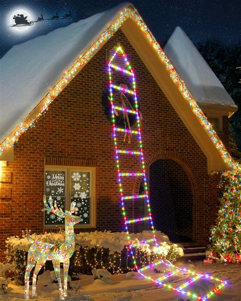 Toodour Christmas Decorations Lights 10ft Led Ladder Lights With 8