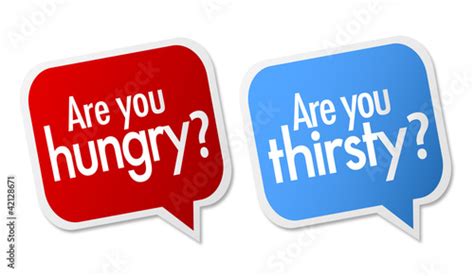 Are You Hungry And Thirsty Labels Stock Vector Adobe Stock