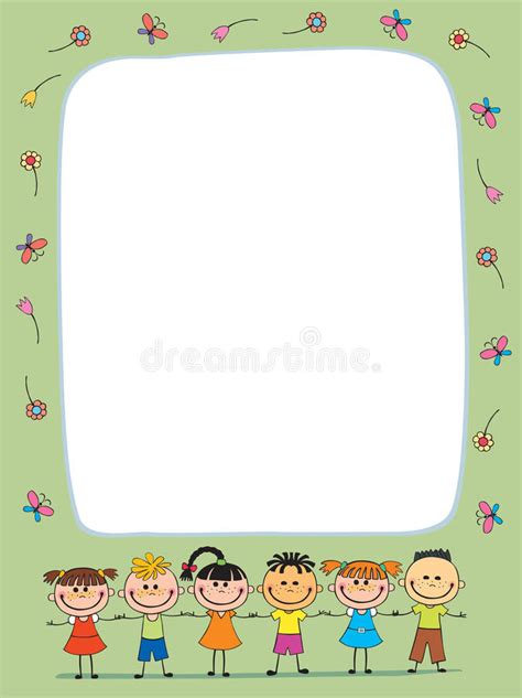 Vector Background Blank With Kids Summer Camp Stock Vector