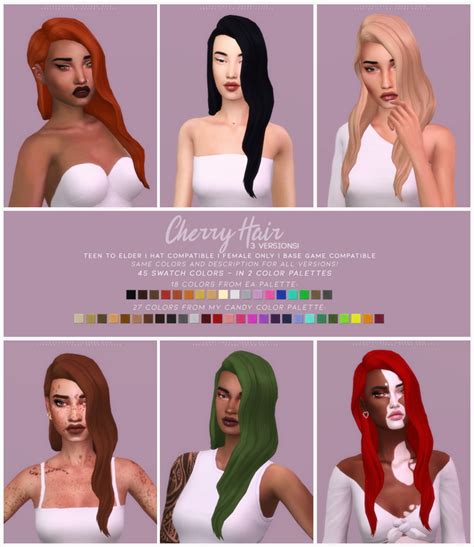 Cherry Hair At Candy Sims 4 The Sims 4 Catalog