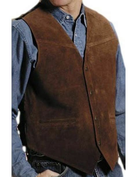 Roper Western Vest Mens Leather Snap Brown 02 0513 Br Mens