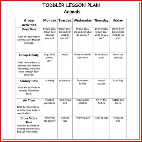 Preschool Creative Curriculum Lesson Plan Template Creative Curriculum