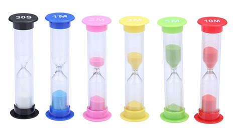 6 Pcs Plastic Sand Timer Sandglass Hourglass Sand Clock Timer 30 Sec 1