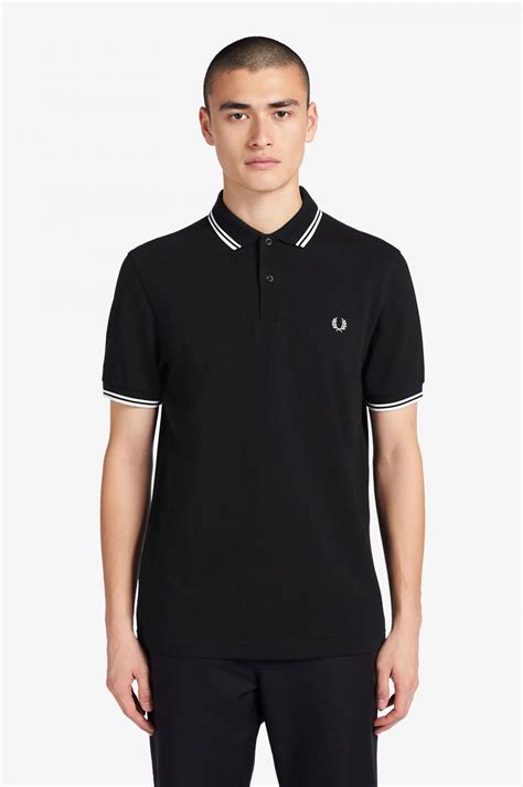 M3600 Black Porcelain Porcelain The Fred Perry Shirt Mens Short And Long Sleeve Shirts