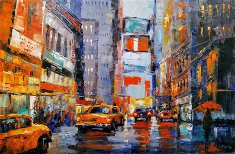 Cityscape New York Oil Painting 60x90cm Impressionism Ready To