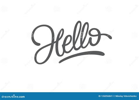 Hello Lettering On White Isolated Background Typography For Logo