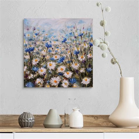 flowers glade of cornflowers and daisies summer flowers wall art canvas prints framed prints