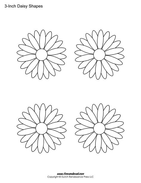 Free Printable Daisy Flower Template Printable Templates