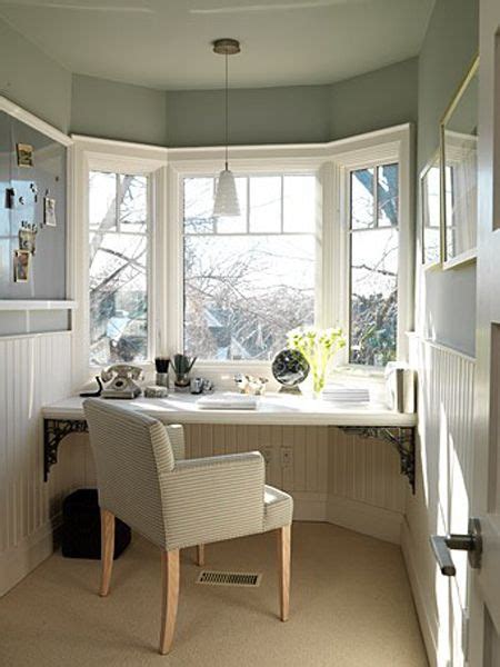 Bay Window Study Area Built In Desk Home Home Office Space