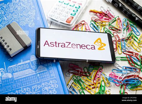 In This Photo Illustration A Astra Zeneca Logo Seen Displayed On A