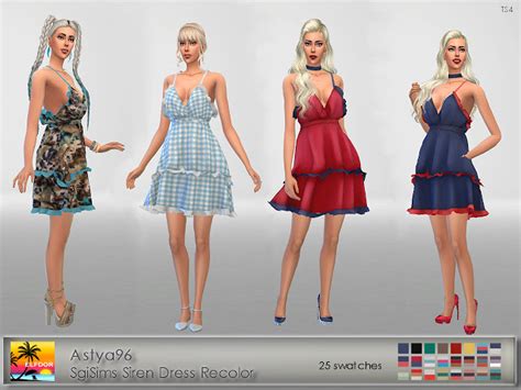 Astya96 Sgisims Siren Dress Conversion Recolor At Elfdor Sims Sims 4
