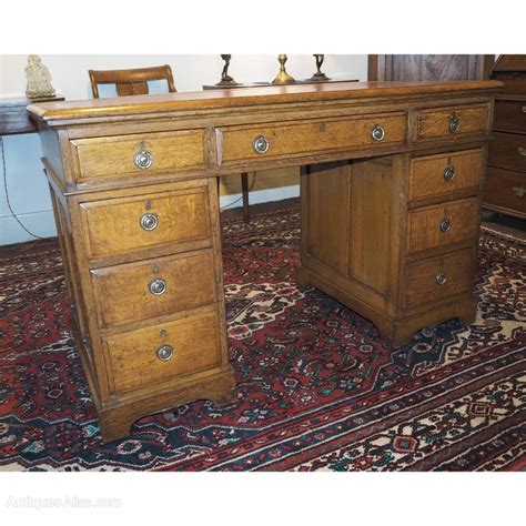 Victorian Solid Oak Pedestal Desk Antiques Atlas