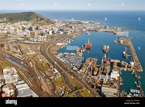 Aerial View Of Table Bay Harbour And Parts Of The Cbd In Cape Town