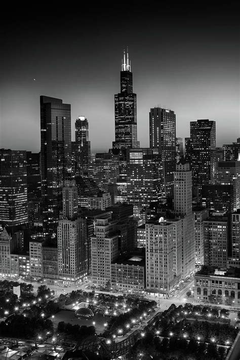 City Light Chicago B W Photograph By Steve Gadomski Black Aesthetic