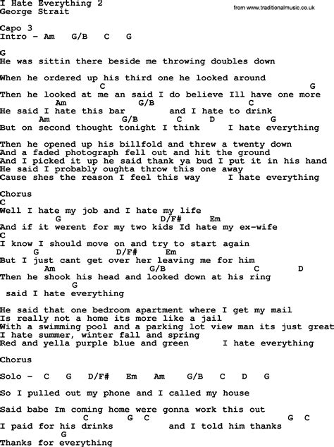 I Hate Everything 2 By George Strait Lyrics And Chords