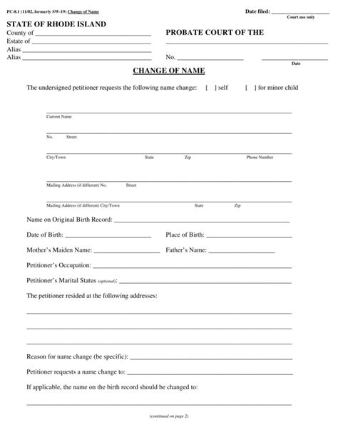 Civil Court Name Change Form Civil Form 2023