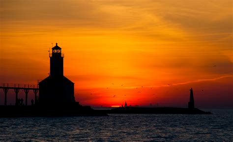 High Quality Image Of Sunset Desktop Wallpaper Of Lighthouse Sky