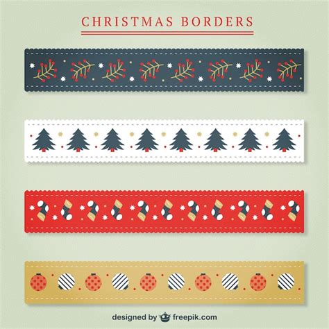 Free Vector Pack Of Christmas Borders