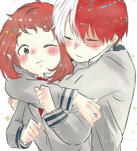 Romantic Anime Couple Todoroki Shouto X Uraraka Ochako