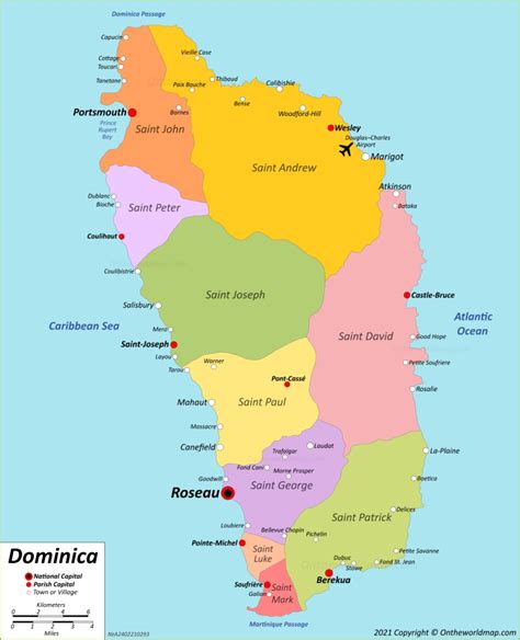 political map of dominica